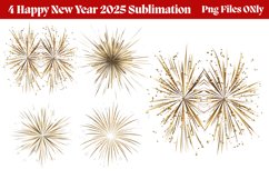 Happy New Year Fireworks Clipart PNG Product Image 1