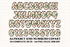 Christmas Alphabet png clipart, christmas letters doodle Product Image 4