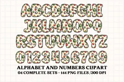 Christmas Alphabet png clipart, christmas letters doodle Product Image 4