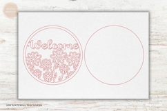 Welcome Floral Door Sign SVG Bundle | Wooden Door Hanger Product Image 10
