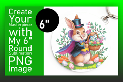 Charming Keychain Circle PNG Artwork , Easter Bunny Product Image 1