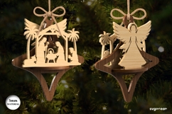 3D Nativity Scene Ornament Laser Cut | Glowforge | SVG Product Image 1