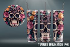 Day of the dead 3D Tumbler Sublimation Design PNG Product Image 3
