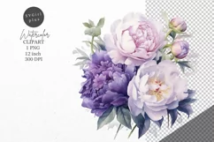 Peony bouquet clipart, Flowers clipart, Peony Product Image 1