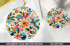 Flower Stained Glass Ornament PNG, Digital Download File Product Image 1