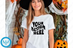 White women Tshirt Mockup, Halloween tshirt mockup Product Image 1