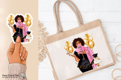 Curly Hair Graduation PNG That’s a Wrap Pink Stole Design Product Image 8