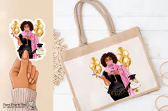 Curly Hair Graduation PNG That’s a Wrap Pink Stole Design Product Image 8