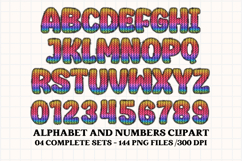 Knitted Alphabet png clipart, knitted texture doodle letters Product Image 4