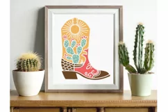 Cowboy boots cut file svg, png Cowgirl boot Cactus decor svg Product Image 7