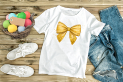 Classic Gold Glitter Coquette Bow Clipart Product Image 9