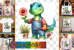Sweet TSHIRT Designs PNG, Dino Product Image 1