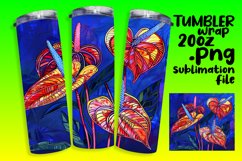Vibrant Flower Wrap for 20oz Tumbler Sublimation Product Image 1