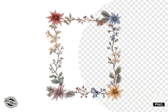 Christmas Winter Floral Borders Clipart Product Image 1