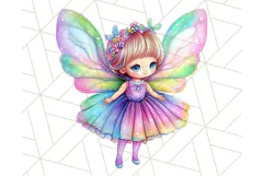 Pastel Fairy Clip Art PNG With Glitter, Rainbow Fairy Png Product Image 2