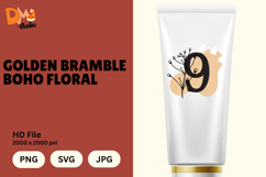 Golden Bramble Boho Floral Monogram Product Image 1