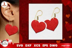 Valentine's Day Hearts Earrings Laser Cut | Jewelry Product Image 1