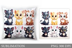 Funny Cat Sublimation. Cute Cat Pillow Sublimation Product Image 1
