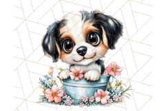 Cute Puppy Clipart, Adorable Dog PNG, Kawaii Watercolor Pup Product Image 2