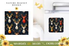 Cartoon Deer Magnet Template, Animals Magnet PNG Product Image 1