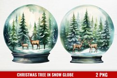 Christmas Tree in Snow Globe Clipart, Product Image 1