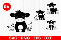 Cute Cow Cartoon Farm Animal SVG PNG Product Image 1