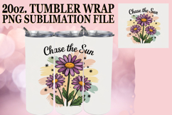 Happy Vibes 20oz tumbler wrap, Flowers Quote Product Image 1