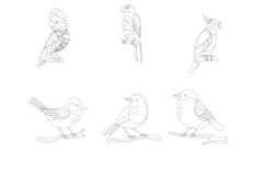 Birds Outlines Set 2 Procreate Brush Stamps, 30 Bird Product Image 10