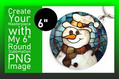 Winter Holiday 3D Snowman Round Design Keychan PNG Product Image 1