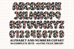 Vintage Boho Alphabet png clipart, boho letters doodle Product Image 4