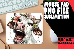 Amusing Farm Cow Watercolor Mouse Pad PNG Product Image 1