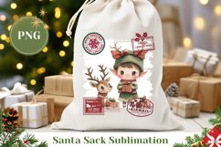 Christmas Elf Santa Sack, Cozy Christmas Gift Bag Design Product Image 1