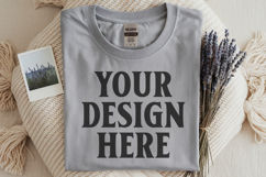 Ash Gildan 5000 Flat Lay Tshirt Mockup, G5000 mockup, trandy Product Image 1