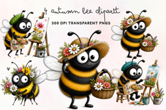 Autumn Bee Clipart PNG Product Image 1