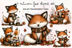 Autumn Fox Clipart PNG Product Image 1