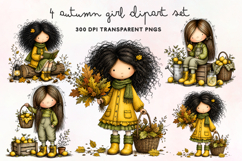Autumn Girl Clipart PNG Product Image 1
