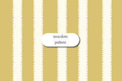 Seamless Mustard Stripe Pattern with Cream Scalloped Edges Product Image 1