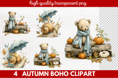 Autumn Boho Clipart | Fall Bohemian Aesthetic PNG Illustrati Product Image 1