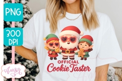 Official cookie tester PNG, Cute Santa sublimation Design Product Image 5