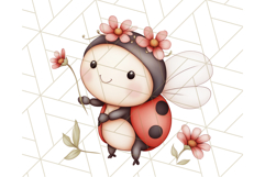 Cute Ladybug Clipart PNG, Pastel Whimsical Bug Illustrations Product Image 2