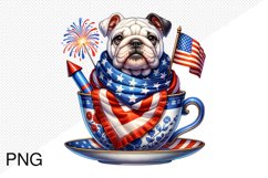 4th Of July Bull Dog Sublimation - 4th of july Clipart PNG Product Image 1