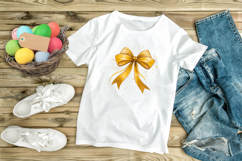 Bold Gold Glitter Coquette Bow Clipart Product Image 9