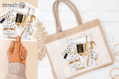 Luxury Hair Salon Sublimation PNG White &amp; Gold Beauty Tools Product Image 9