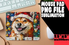 Peeking Dog Sublimation Mouse Pad Christmas Winter Product Image 1