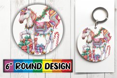 Christmas Watercolor Round Design for Sublimation 11oz Product Image 1