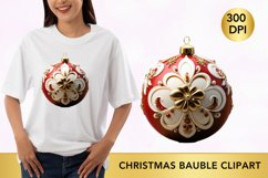 Watercolor Christmas Bauble Clipart, Christmas Bauble png Product Image 1