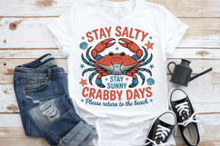 Stay salty stay sunny crabby days PNG sublimation |Beach &amp; S Product Image 7