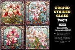 Stained Glass Orchid Square Coaster - 04 Variations Product Image 1
