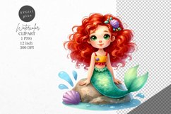 Mermaid clipart, Fantasy clipart, Nursery clipart Product Image 1