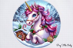 Christmas Unicorns Clipart PNG Product Image 1